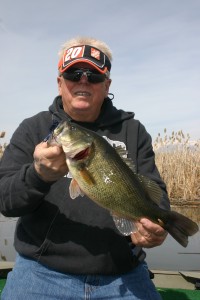 Bob Johnson with a beautiful 4-pound spring largemouth